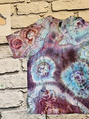 Tie-Dye Short Sleeve Adult Tee - Purple & Blue